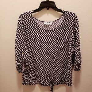 CHEVRON BLOUSE | NAVY